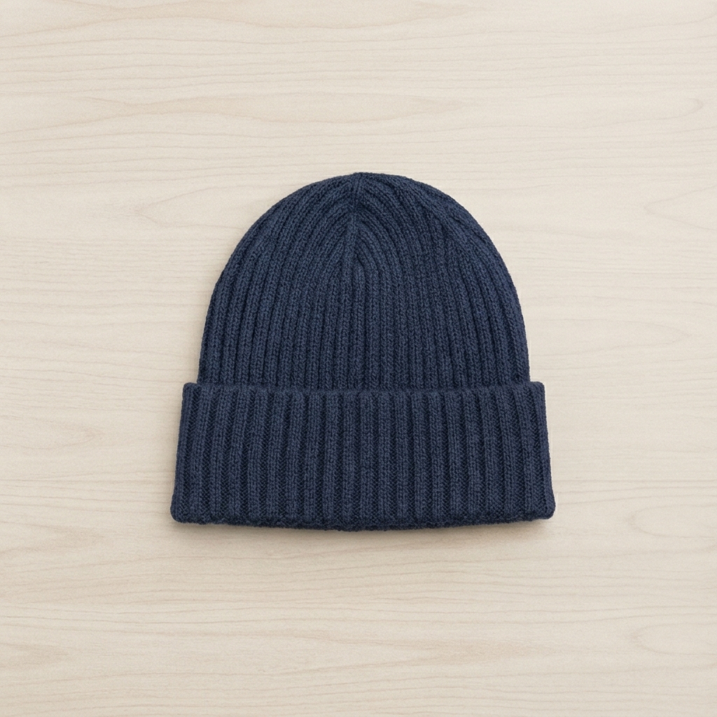 RIBBED BEANIE - 100% CASHMERE
