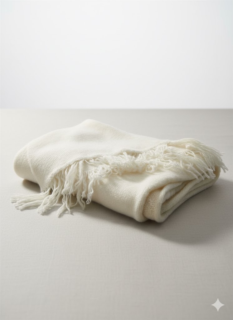 SCIARPA CON FRANGE IN PURO CASHMERE - immagine 2