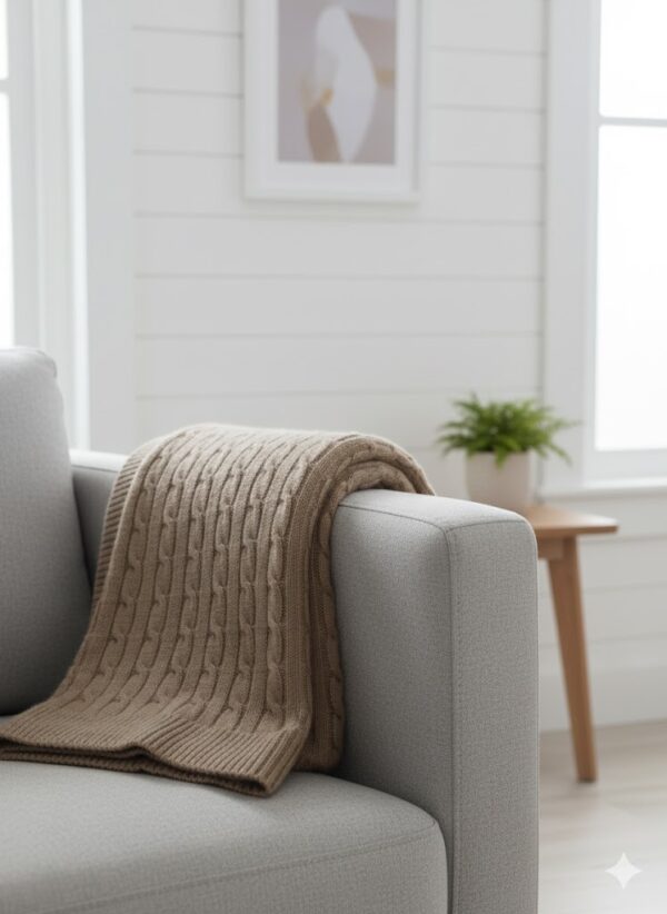 CASHMERE BLANKET, BRAIDED