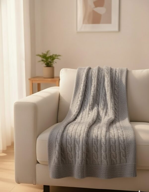 CASHMERE BLANKET, BRAIDED