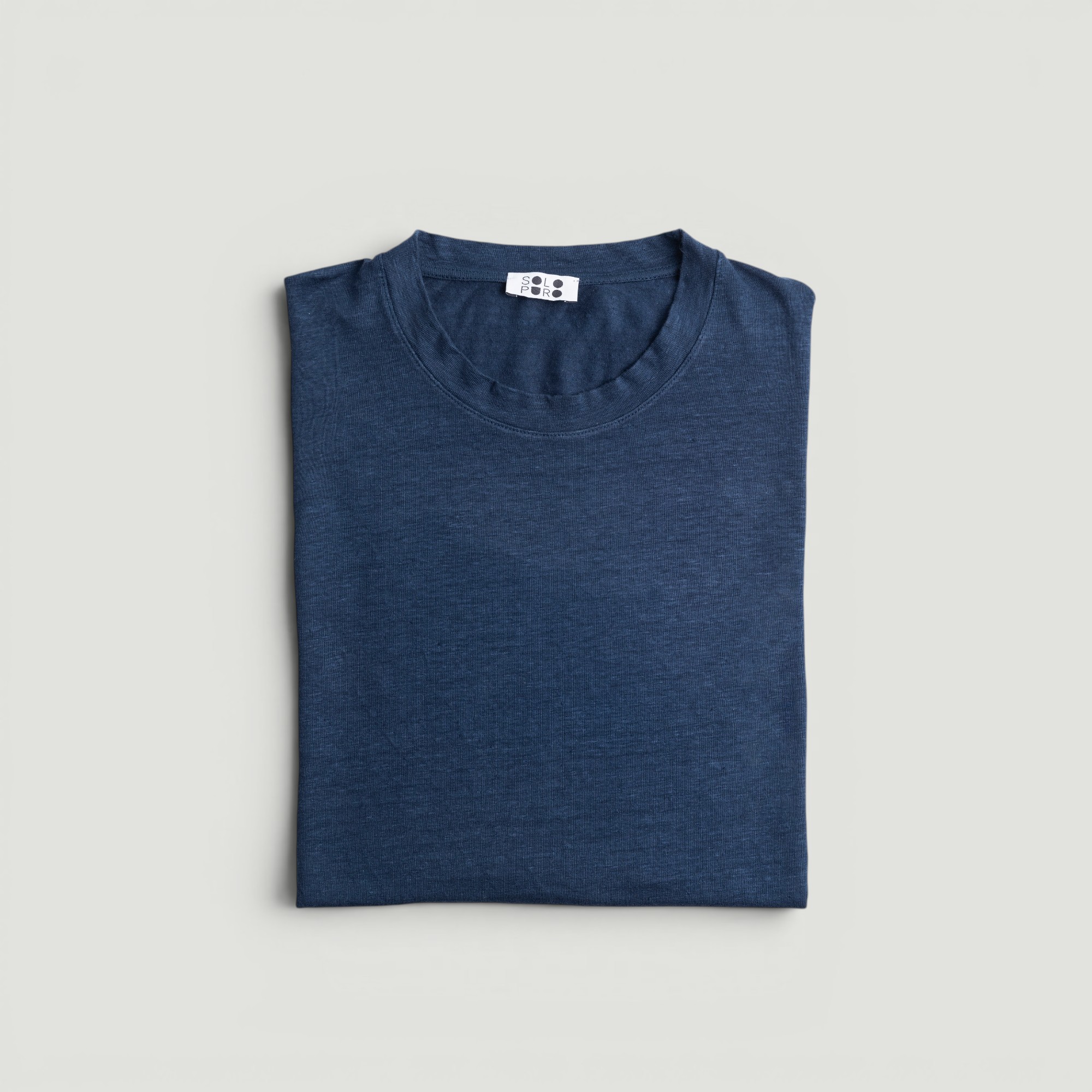 t-shirt uomo in jersey di lino elast blu navy
