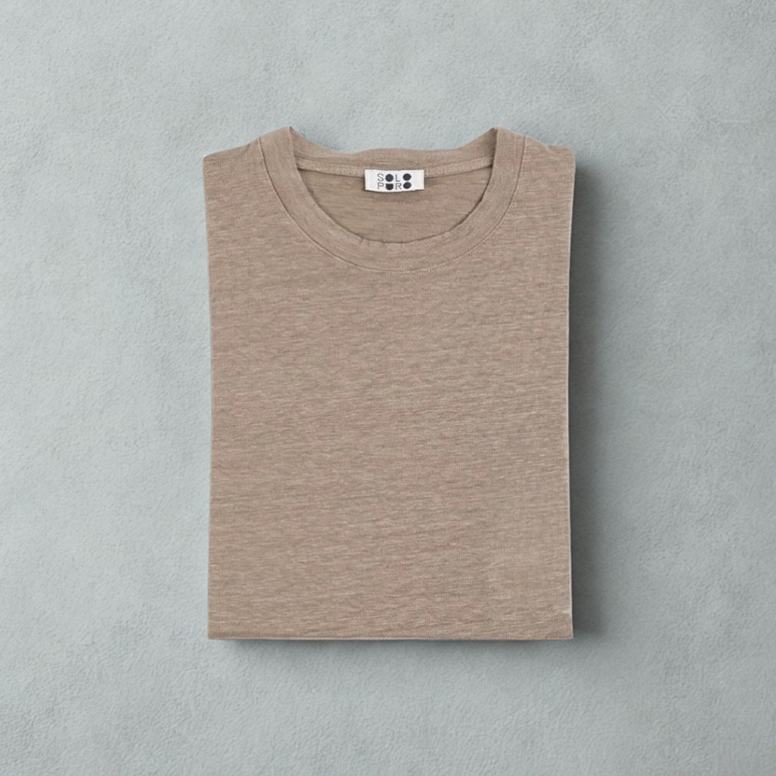 t-shirt uomo in jersey di lino elast colore tabacco
