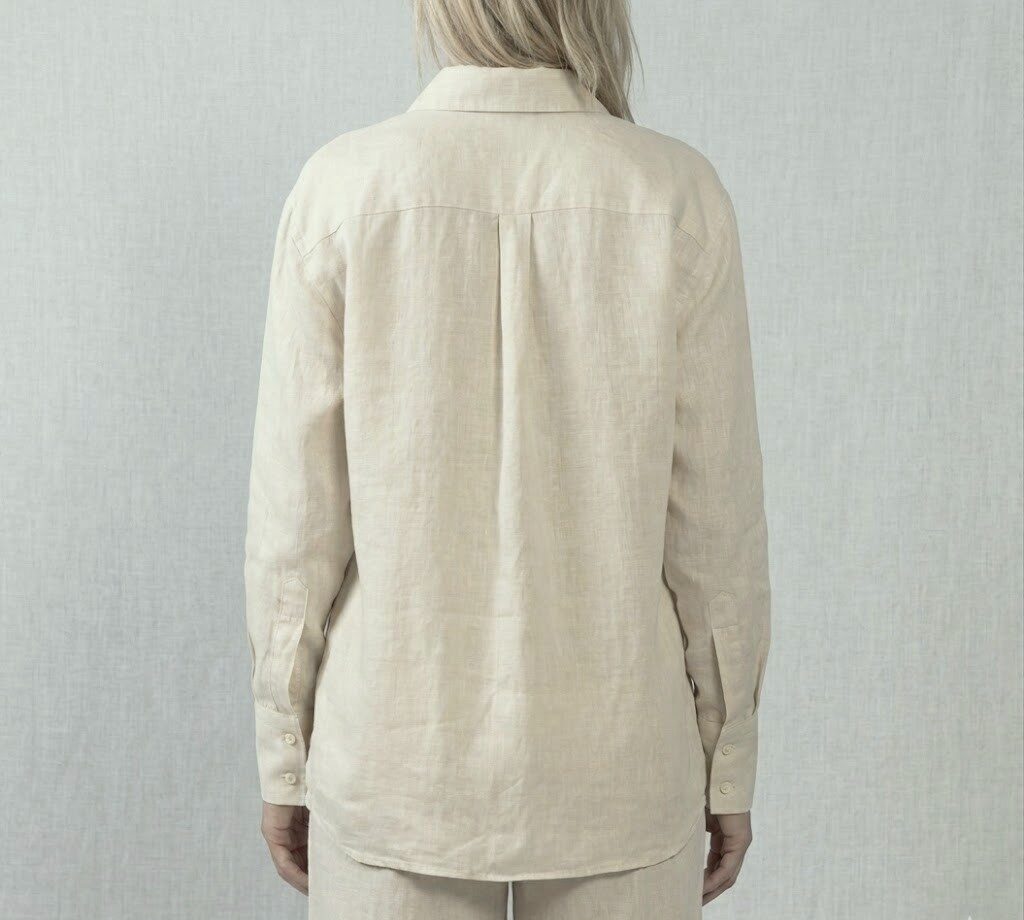 CAMICIA DONNA OVERSIZE 100% LINO - MADE IN ITALY - immagine 2