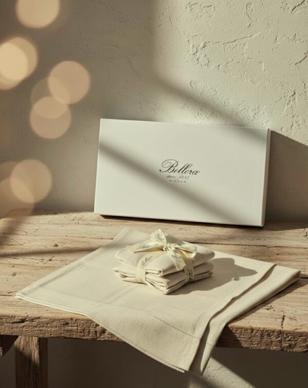 PAIR OF PURE LINEN TOWELS "BELLORA"
