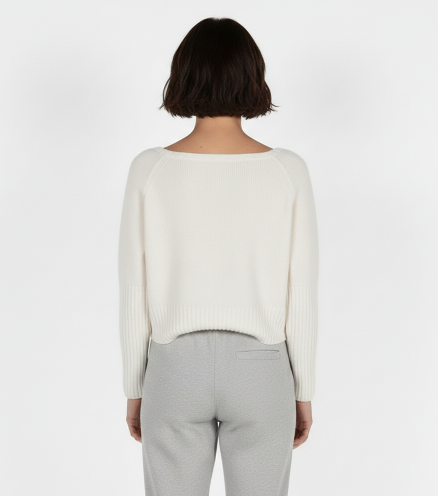 MAGLIA SCOLLO TONDO PURO CASHMERE - immagine 2