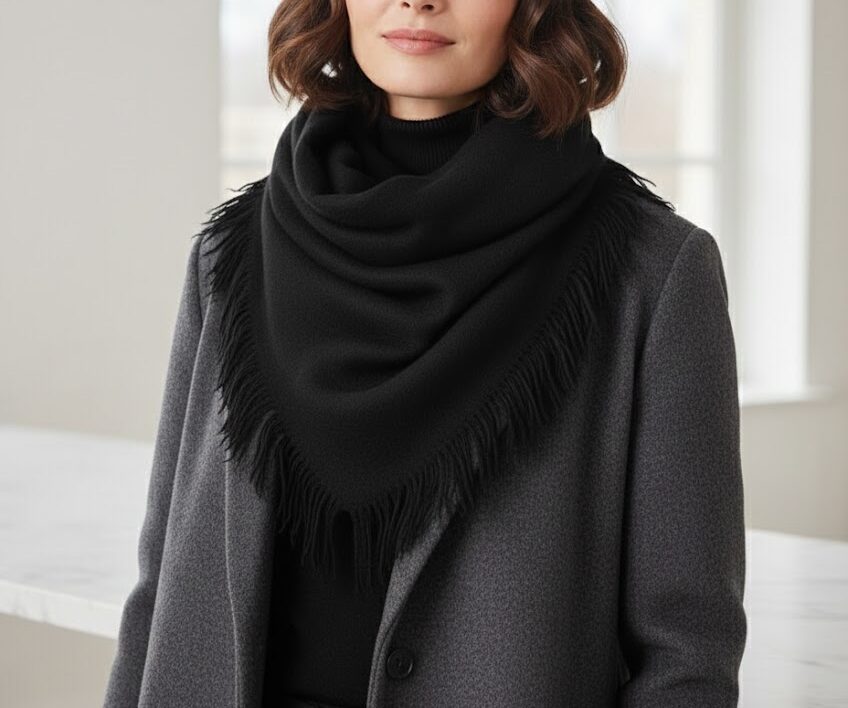 SCIARPA CON FRANGE IN PURO CASHMERE - immagine 2