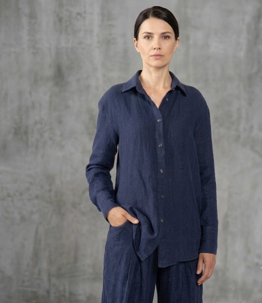 CAMICIA DONNA OVERSIZE 100% LINO - immagine 2